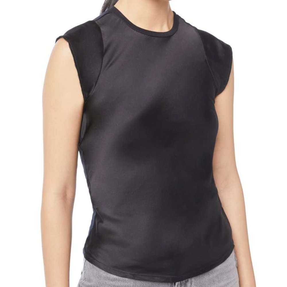 NWT Frame Bias Cut Silk Top in Black XS